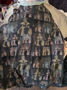 LuLaRoe Mint Green and Black Graphic Top